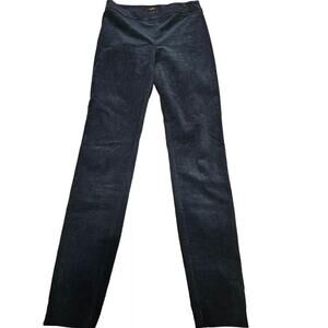 Theory Women's HW Legging Oslo Corduroy Zipper Ankle Pants Navy Blue 4